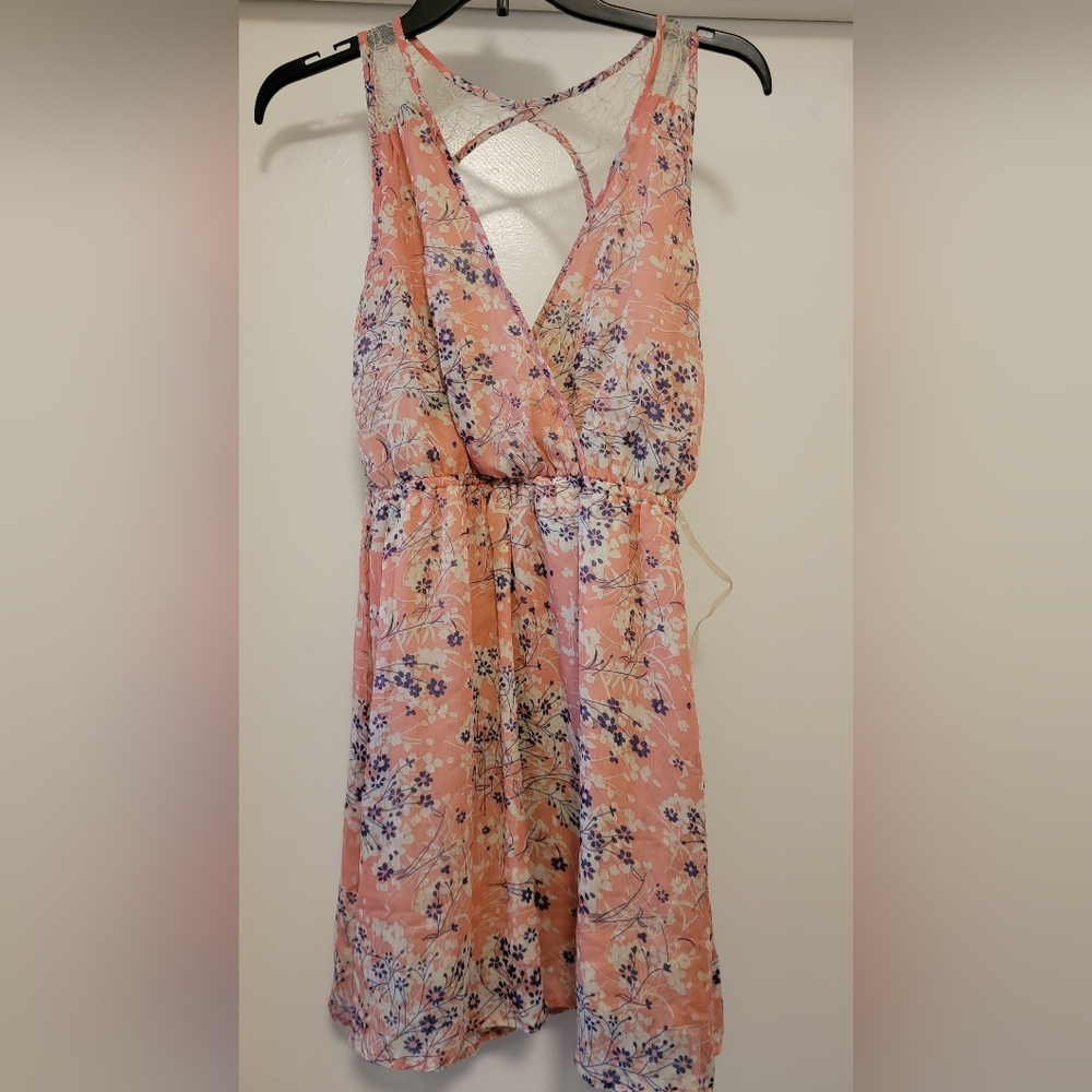 B Jewel Peach Floral Mini Dress